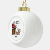 Funny Wrong House Santa Sleigh Keramik Kugel-Ornament (Rechts)