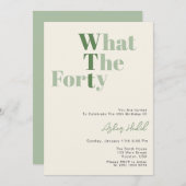 Funny WTF Erwachsene 40. Geburtstag Einladung (Vorne/Hinten)