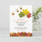 Funny WTF Herbstlaubs Rose Erntedank Fest Einladung (Stehend Vorderseite)