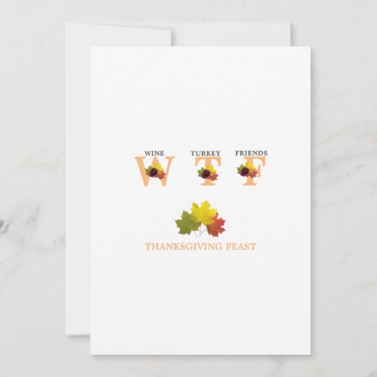 Funny WTF Herbstlaubs Rose Erntedank Fest Einladung (Rückseite)