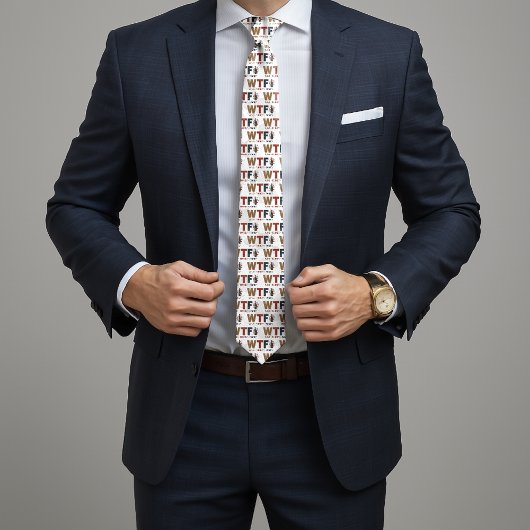 Funny WTF Wine Turkey Family Thanksgiving Krawatte