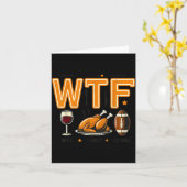 Funny Wtf Wine Turkey Football Thanksgiving Dinner Karte (Gelbe Blume)