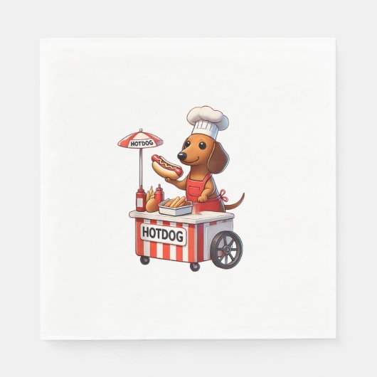 Funny Würstchen Dackel Dog Sausage Hotdog Sandwich Serviette (Vorderseite)