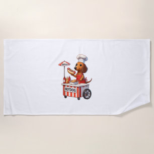 Funny Würstchen Dackel Dog Sausage Hotdog Sandwich Strandtuch