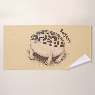 Funny Wüste Regenfrosch Cartoon Illustration Badhandtuch Set
