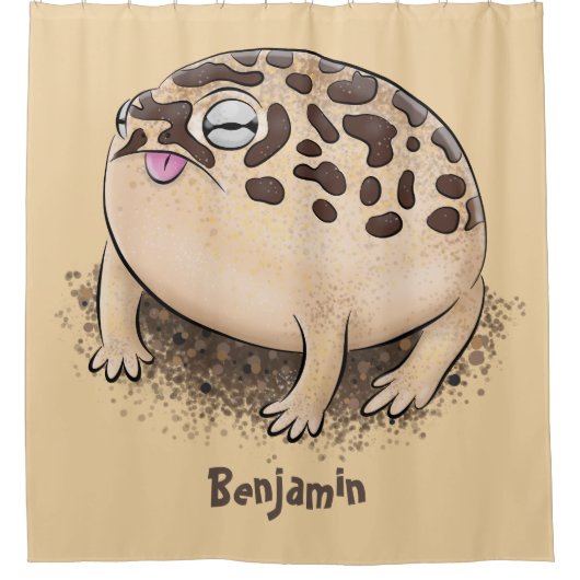 Funny Wüste Regenfrosch Cartoon Illustration Duschvorhang (Vorderseite)
