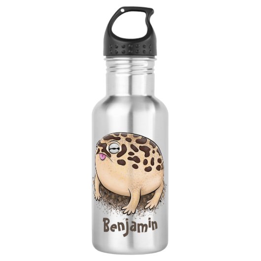 Funny Wüste Regenfrosch Cartoon Illustration Edelstahlflasche (Vorderseite)