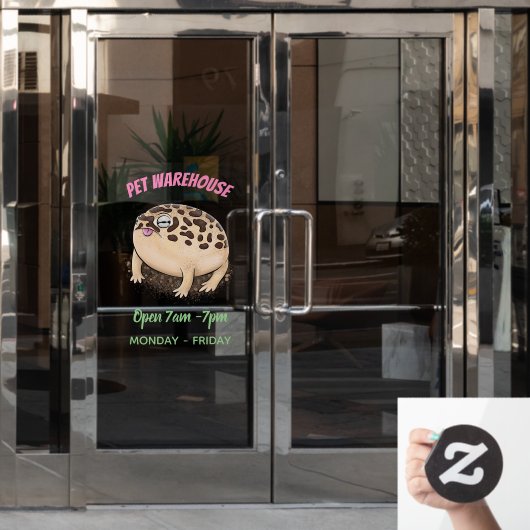 Funny Wüste Regenfrosch Cartoon Illustration Fensteraufkleber (Büro Tür)