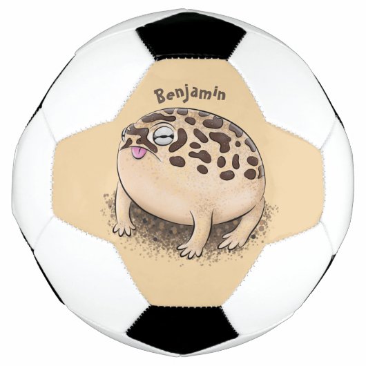 Funny Wüste Regenfrosch Cartoon Illustration Fußball (Vorderseite)