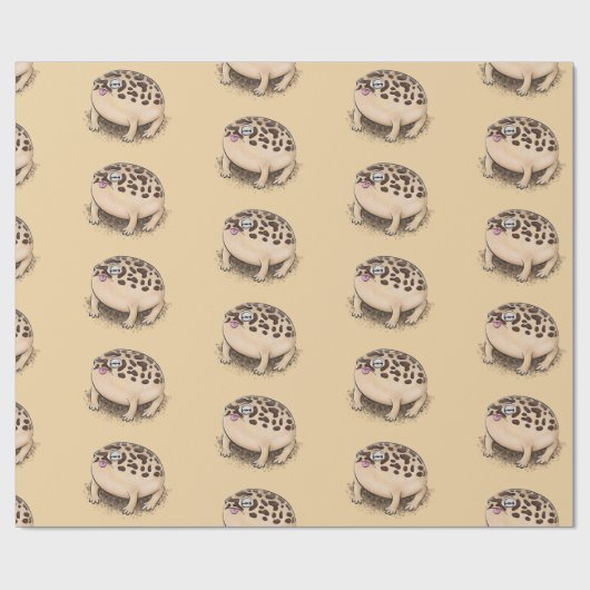 Funny Wüste Regenfrosch Cartoon Illustration Geschenkpapier (Flach)