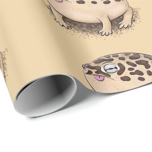 Funny Wüste Regenfrosch Cartoon Illustration Geschenkpapier (Rolleneckpunkt)