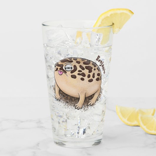 Funny Wüste Regenfrosch Cartoon Illustration Glas (Rückseite Ice)