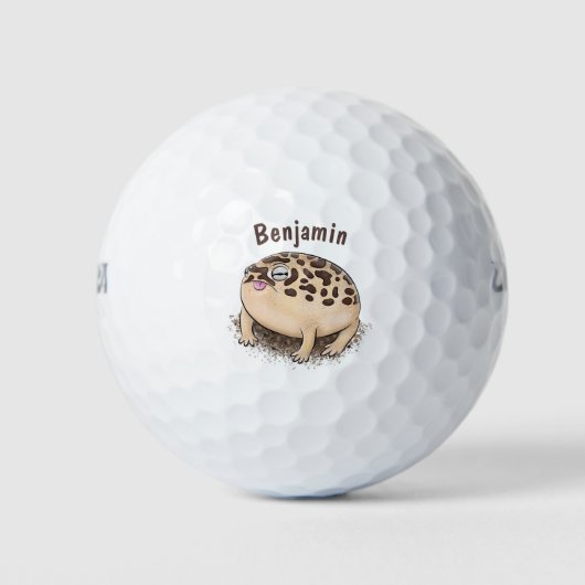 Funny Wüste Regenfrosch Cartoon Illustration Golfball (Vorderseite)