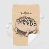 Funny Wüste Regenfrosch Cartoon Illustration Golfhandtuch (Insitu)