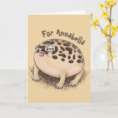 Funny Wüste Regenfrosch Cartoon Illustration Karte (Gelbe Blume)