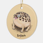 Funny Wüste Regenfrosch Cartoon Illustration Keramik Ornament (Links)