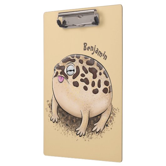 Funny Wüste Regenfrosch Cartoon Illustration Klemmbrett (Links)