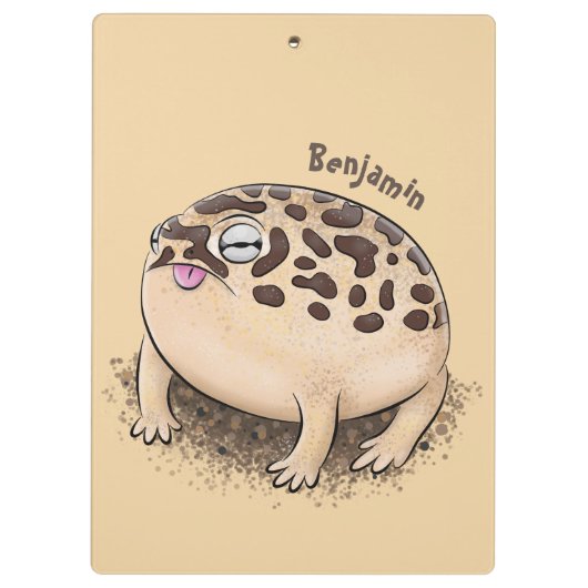 Funny Wüste Regenfrosch Cartoon Illustration Klemmbrett (Rückseite)