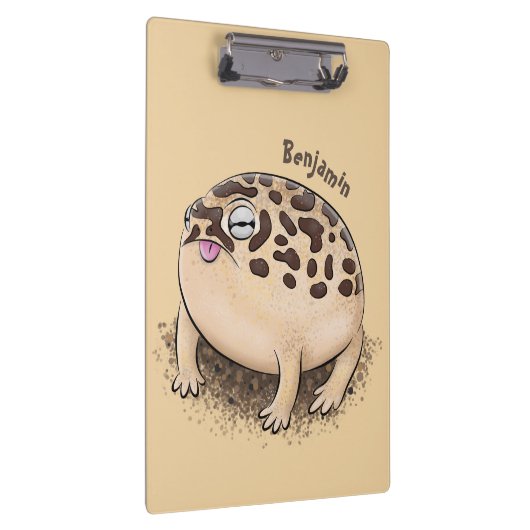 Funny Wüste Regenfrosch Cartoon Illustration Klemmbrett (Rechts)