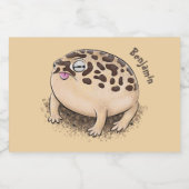 Funny Wüste Regenfrosch Cartoon Illustration Lebensmitteletikett (Einzelnes Label)