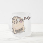 Funny Wüste Regenfrosch Cartoon Illustration Mattglastasse (Vorderseite Links)