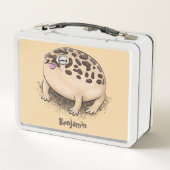 Funny Wüste Regenfrosch Cartoon Illustration Metall Brotdose (Rückseite)