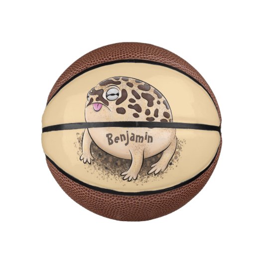 Funny Wüste Regenfrosch Cartoon Illustration Mini Basketball (Vorderseite)