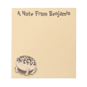 Funny Wüste Regenfrosch Cartoon Illustration Notizblock