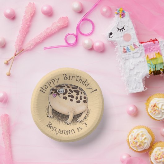 Funny Wüste Regenfrosch Cartoon Illustration Pappteller (Party)