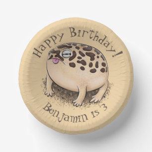 Funny Wüste Regenfrosch Cartoon Illustration Pappteller