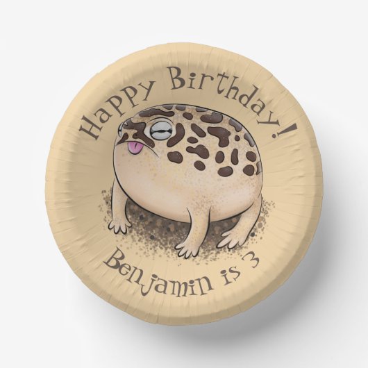 Funny Wüste Regenfrosch Cartoon Illustration Pappteller (Vorderseite)