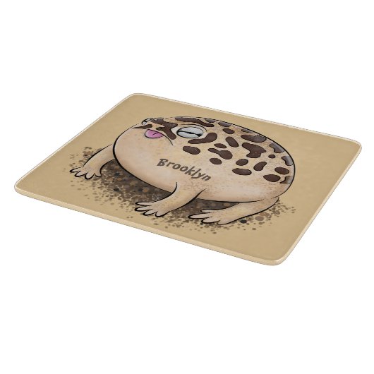 Funny Wüste Regenfrosch Cartoon Illustration Schneidebrett (Ecke)