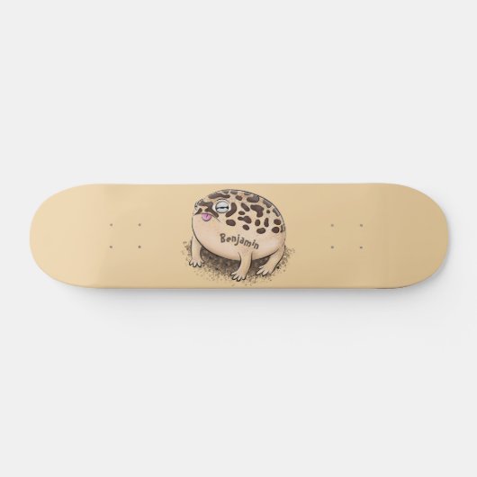 Funny Wüste Regenfrosch Cartoon Illustration Skateboard (Horizontal)
