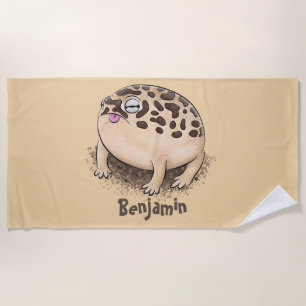 Funny Wüste Regenfrosch Cartoon Illustration Strandtuch