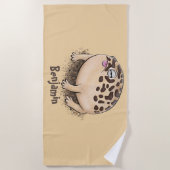 Funny Wüste Regenfrosch Cartoon Illustration Strandtuch (Vorderseite)