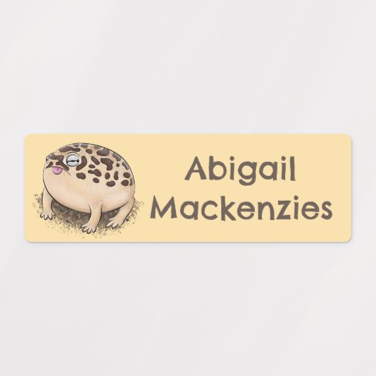 Funny Wüste Regenfrosch Cartoon personalisiert Etiketten (Design 2)