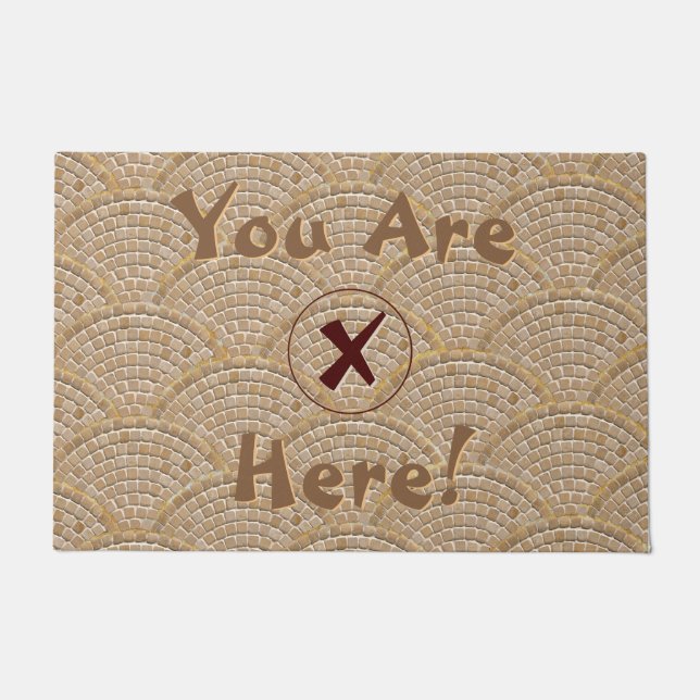 Funny X markiert den Ort Fußmatte (Vorderseite)