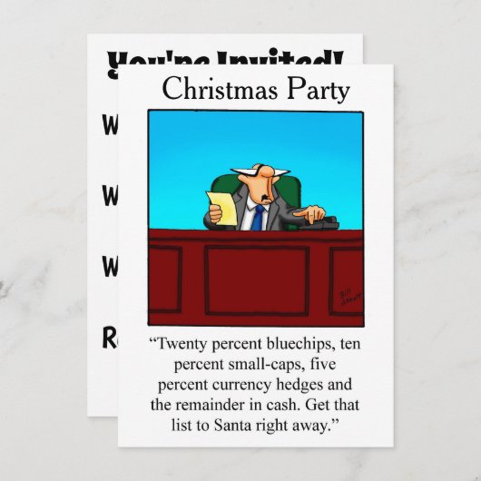 Funny X-mas Party finanzielle Einladung (Vorne/Hinten)
