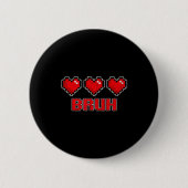 Funny Xel Hearts Gamer Bruh, Valentines Video Game Button (Vorderseite)