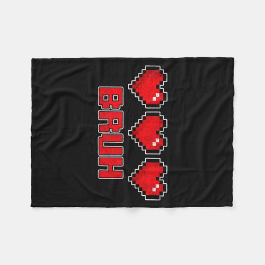 Funny Xel Hearts Gamer Bruh, Valentines Video Game Fleecedecke (Vorderseite (Horizontal))