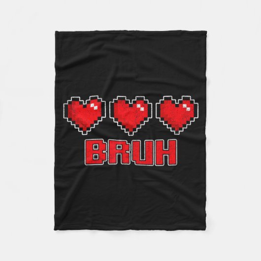 Funny Xel Hearts Gamer Bruh, Valentines Video Game Fleecedecke (Vorderseite)