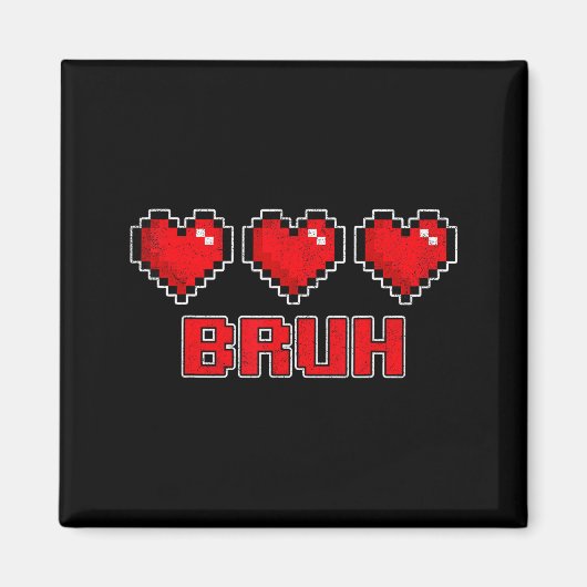 Funny Xel Hearts Gamer Bruh, Valentines Video Game Magnet (Vorne)