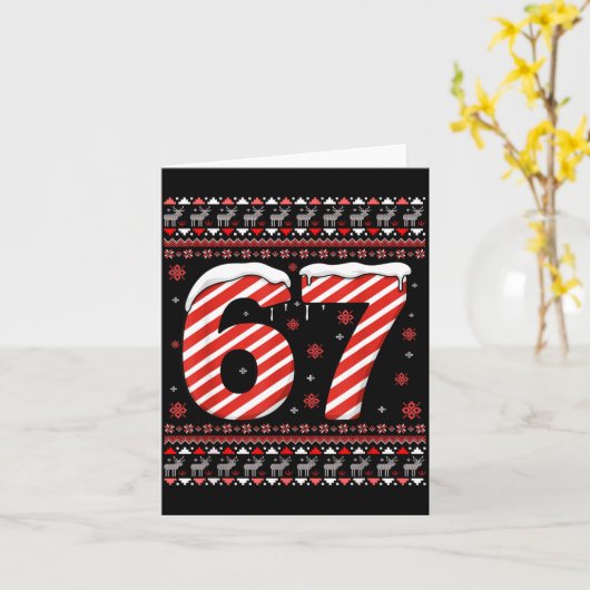 Funny Xmas 67 Six Seven Meme Gen Alpha Slang Chris Karte (Gelbe Blume)