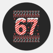 Funny Xmas 67 Six Seven Meme Gen Alpha Slang Chris Runder Aufkleber (Vorderseite)