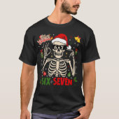 Funny Xmas 67 Skeleton Six Seven Christmas Lights T-Shirt (Vorderseite)