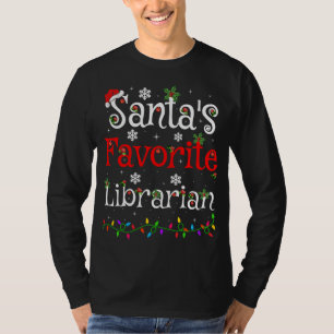 Funny Xmas beleuchtet Weihnachten Lieblings-Biblio T-Shirt
