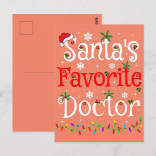 Funny Xmas beleuchtet Weihnachten Lieblings-Doktor Postkarte