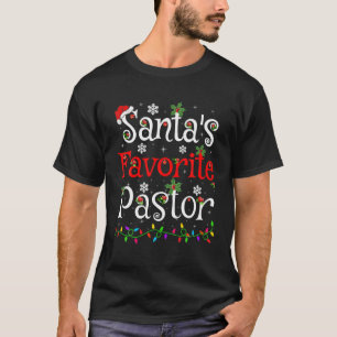 Funny Xmas beleuchtet Weihnachten Lieblings-Pastor T-Shirt