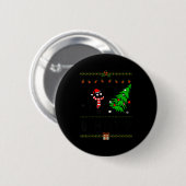 Funny Xmas Black Cat Pushing Christmas Tree Over C Button (Vorne & Hinten)