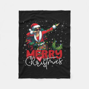 Funny Xmas Dabbing Mermaid Santa Claus Merry Chris Fleecedecke